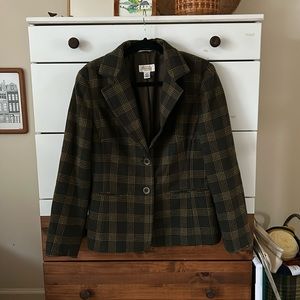 Vintage Talbots Green Plaid Blazer
